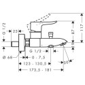 Bateria Wannowa Metris 31480000 Hansgrohe