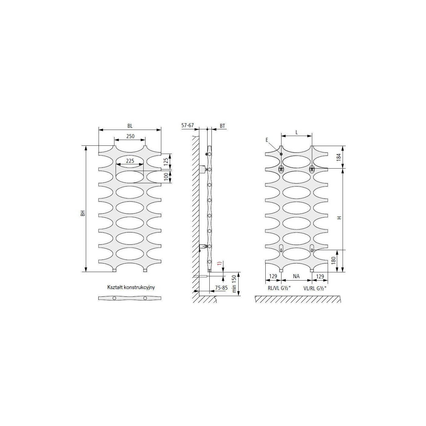 Grzejnik Dekoracyjny Ideos 1151x508 Onyx Kermi
