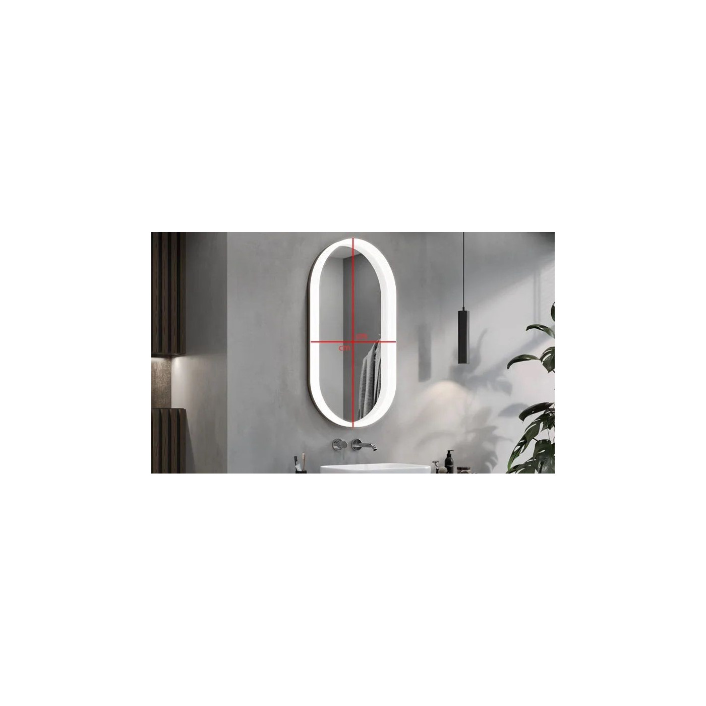 Lustro W Ramie Z Podświetleniem LED Koria Alu-Acrylic M 54x94,5 Ruke