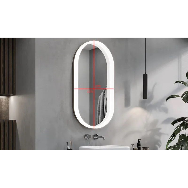 Lustro W Ramie Z Podświetleniem LED Koria Alu-Acrylic M 54x94,5 Ruke