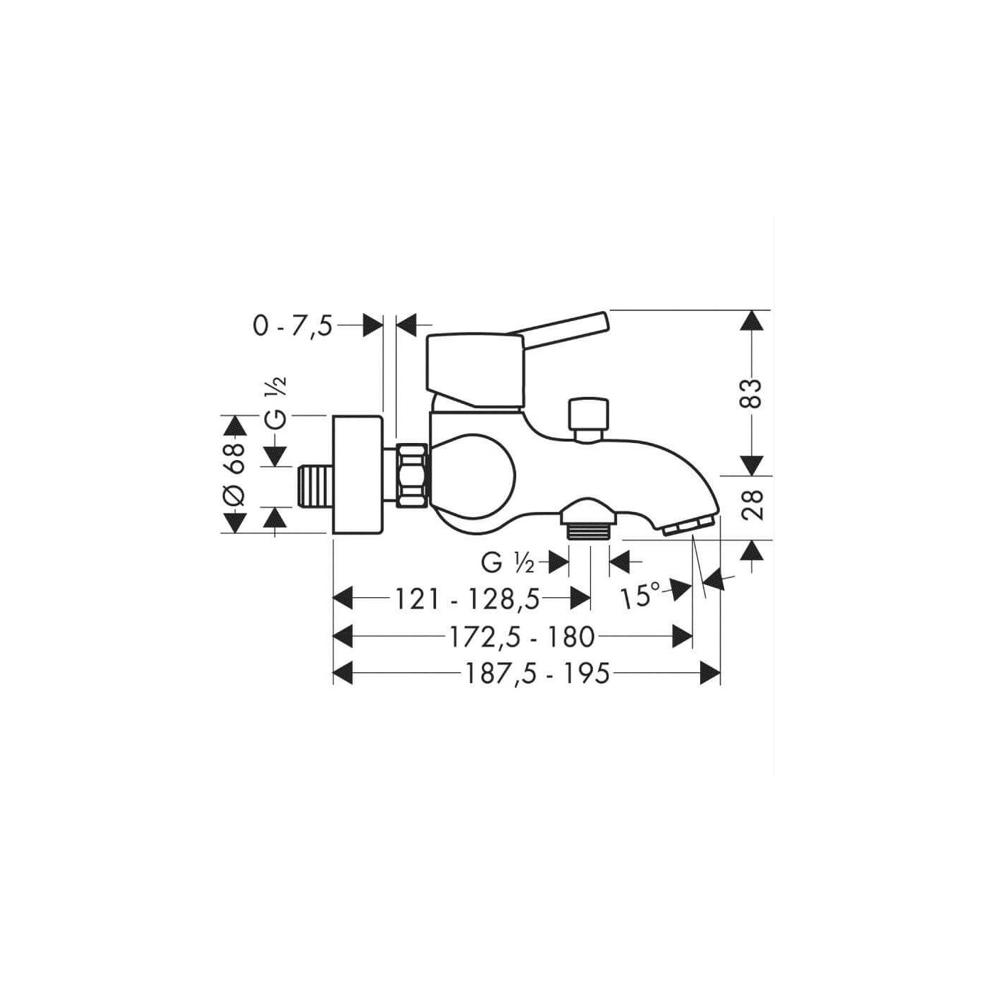 Bateria Wannowa Talis S 32420000 Hansgrohe