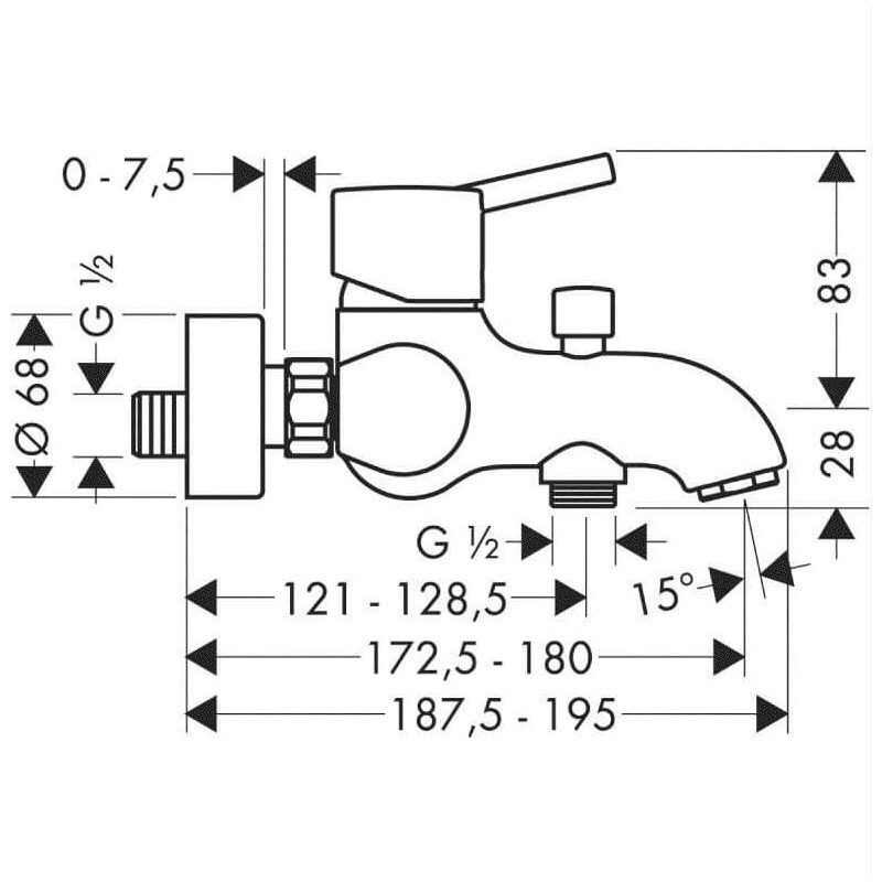Bateria Wannowa Talis S 32420000 Hansgrohe
