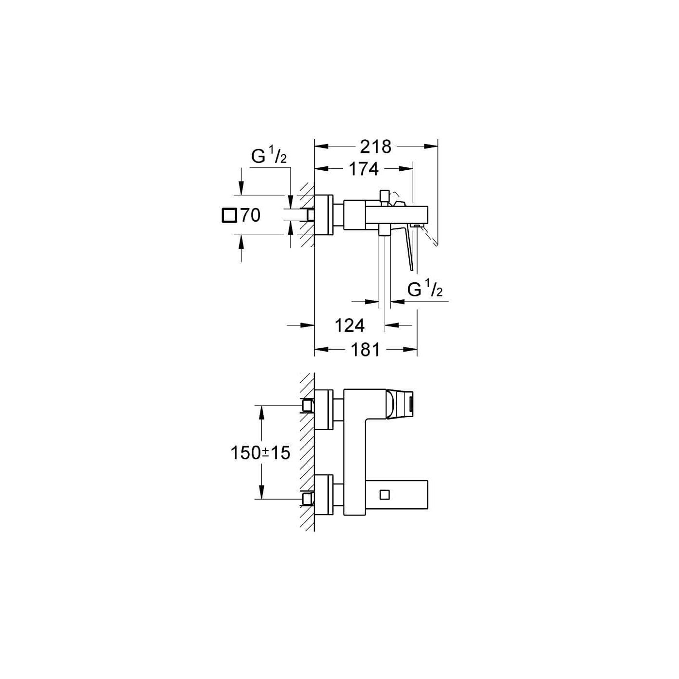 Bateria Wannowa Eurocube 23140000 Grohe