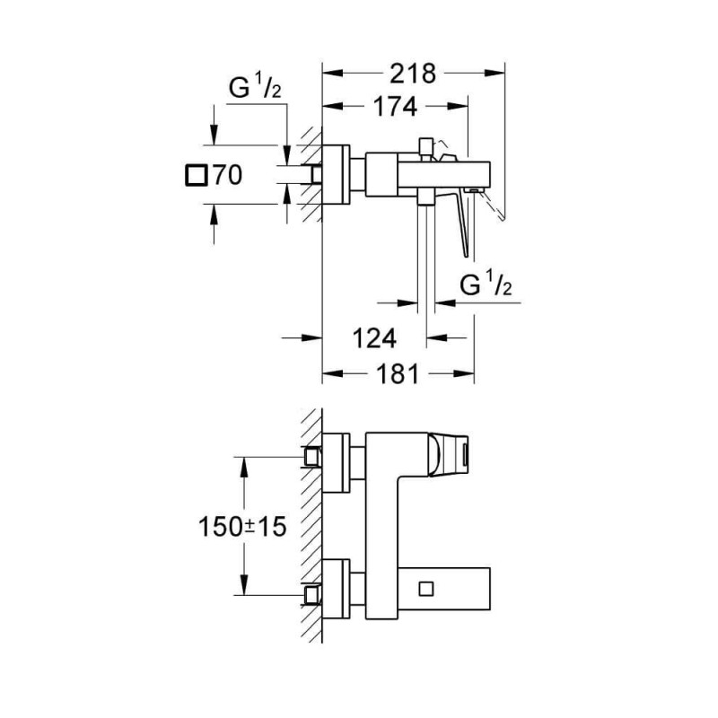 Bateria Wannowa Eurocube 23140000 Grohe
