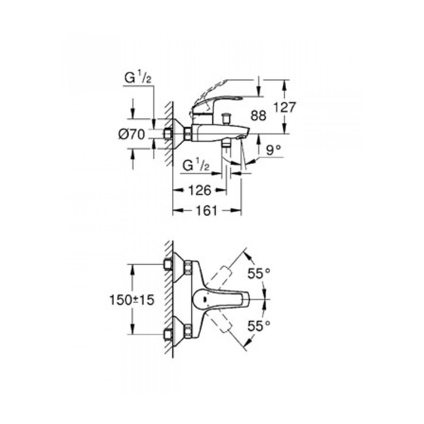 Bateria Wannowa Eurosmart 33300002 Grohe