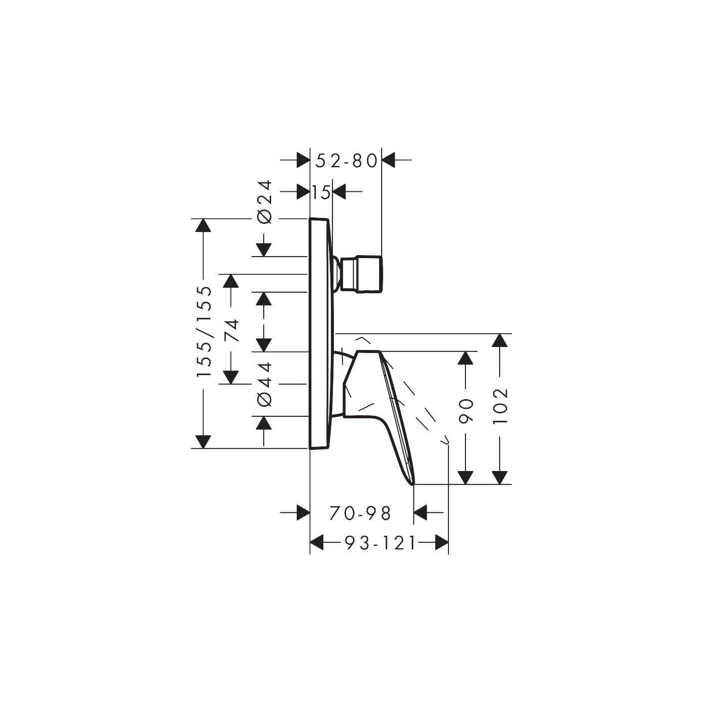Bateria Wannowa Logis 71405000 Hansgrohe