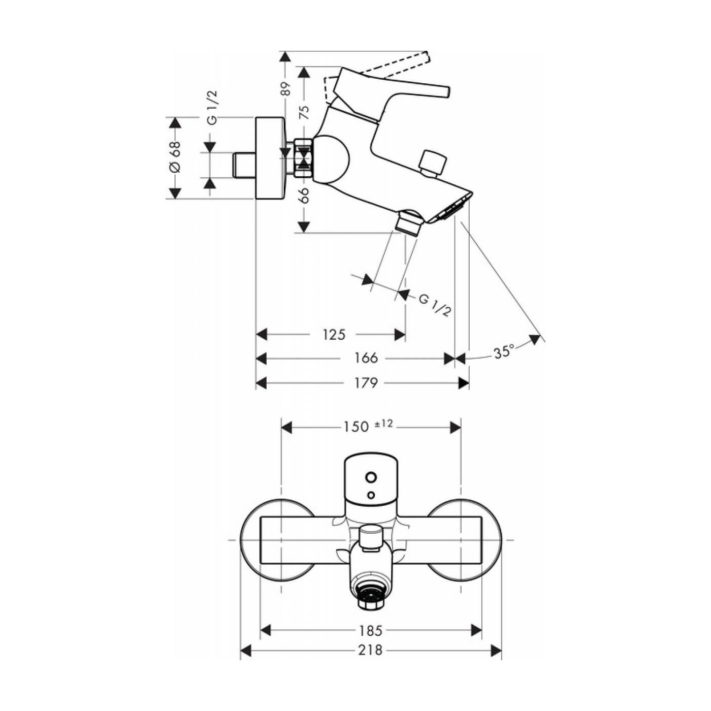 Bateria Wannowa Talis S Chrom 72400000 Hansgrohe
