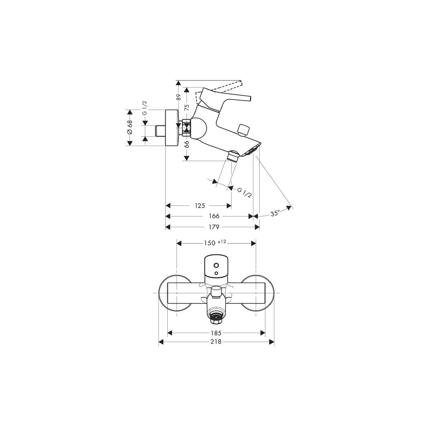 Bateria Wannowa Talis S Chrom 72400000 Hansgrohe