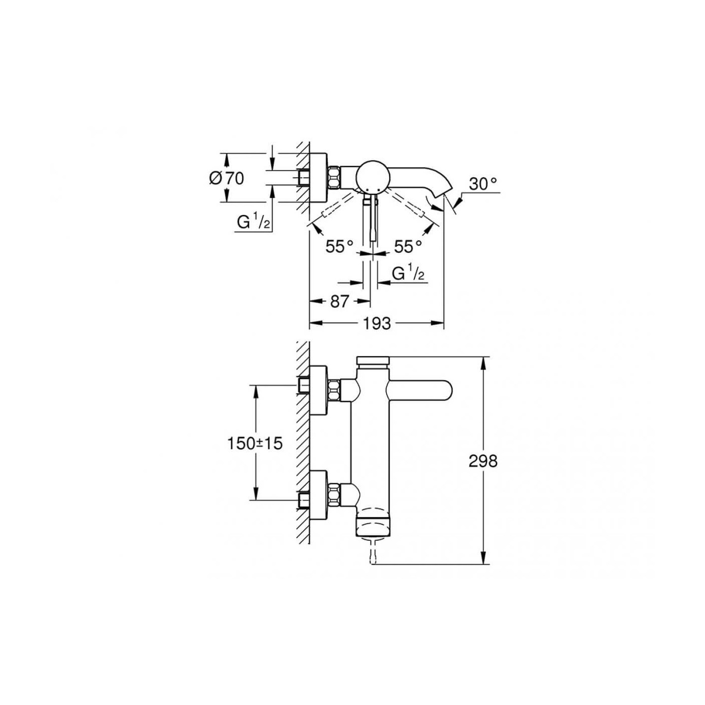 Bateria Wannowa Essence 33624001 Grohe