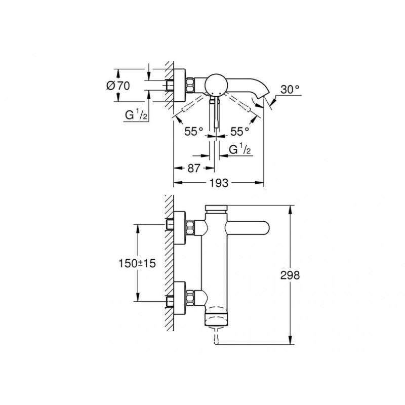 Bateria Wannowa Essence 33624001 Grohe