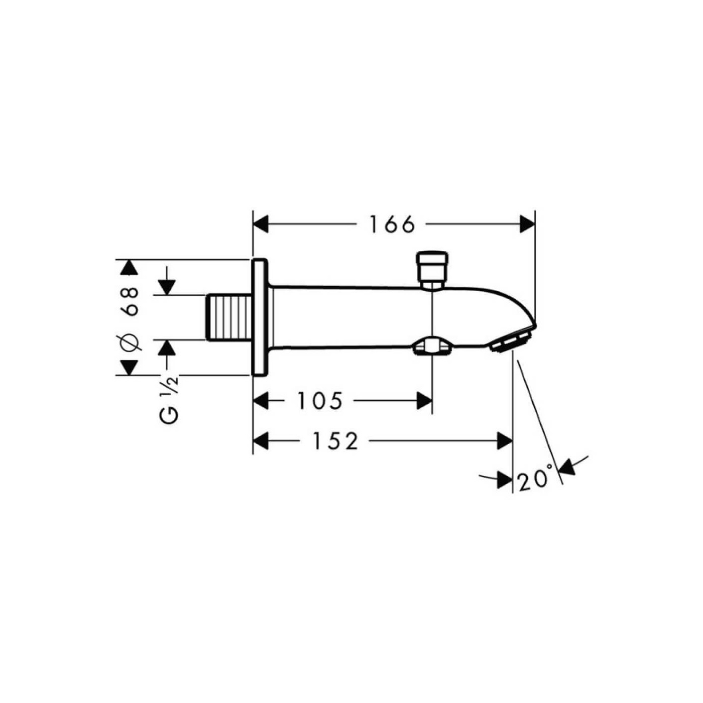 Wylewka Wannowa 152mm Z Przełącznikiem 13423000 Hansgrohe