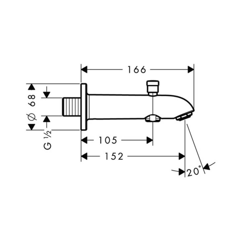 Wylewka Wannowa 152mm Z Przełącznikiem 13423000 Hansgrohe