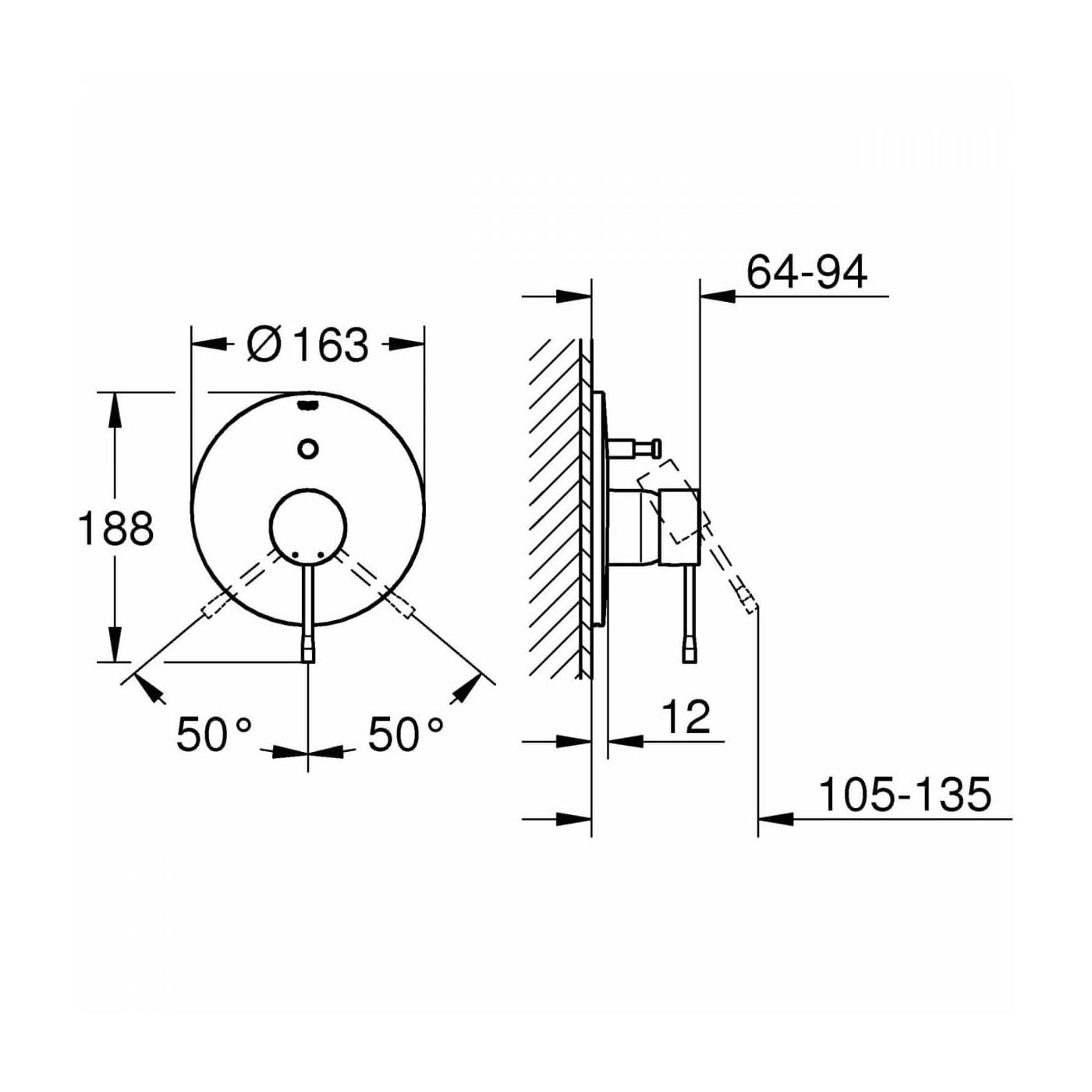Bateria Wannowa Essence Chrom 19285001 Grohe