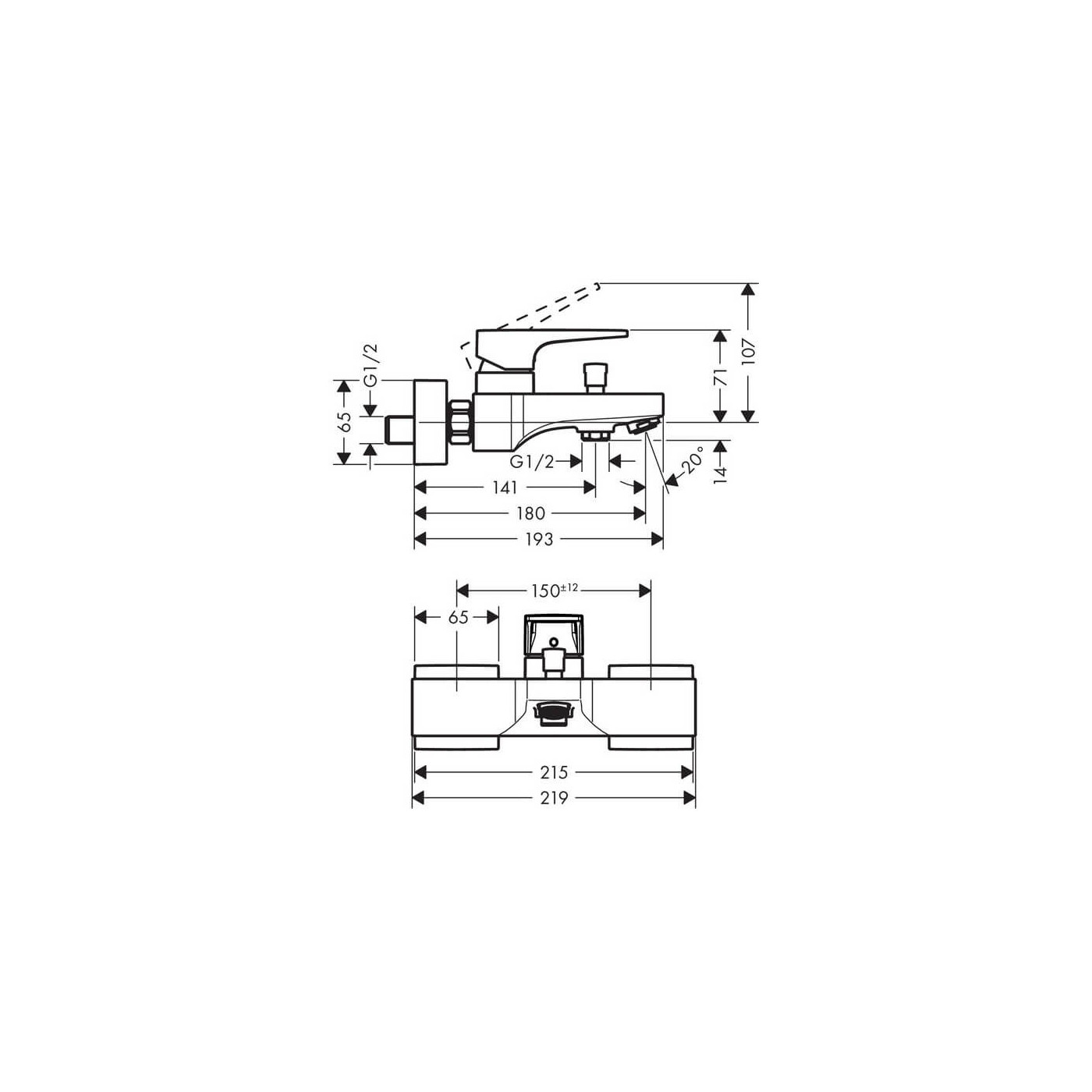 Bateria Wannowa Metropol Loop 74540000 Hansgrohe