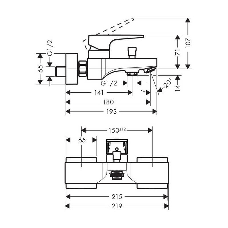 Bateria Wannowa Metropol Loop 74540000 Hansgrohe