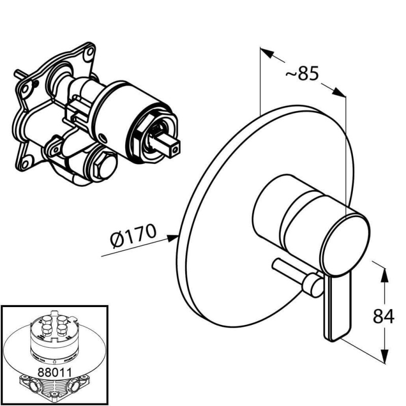 Bateria Wannowo-Natryskowa Zenta 386500575 Kludi