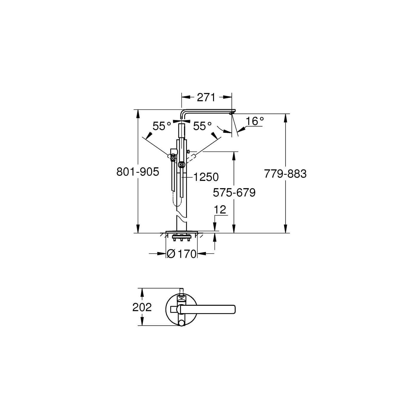 Wolnostojąca Bateria Wannowa Lineare 23792001 Grohe