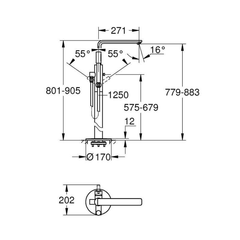 Wolnostojąca Bateria Wannowa Lineare 23792001 Grohe