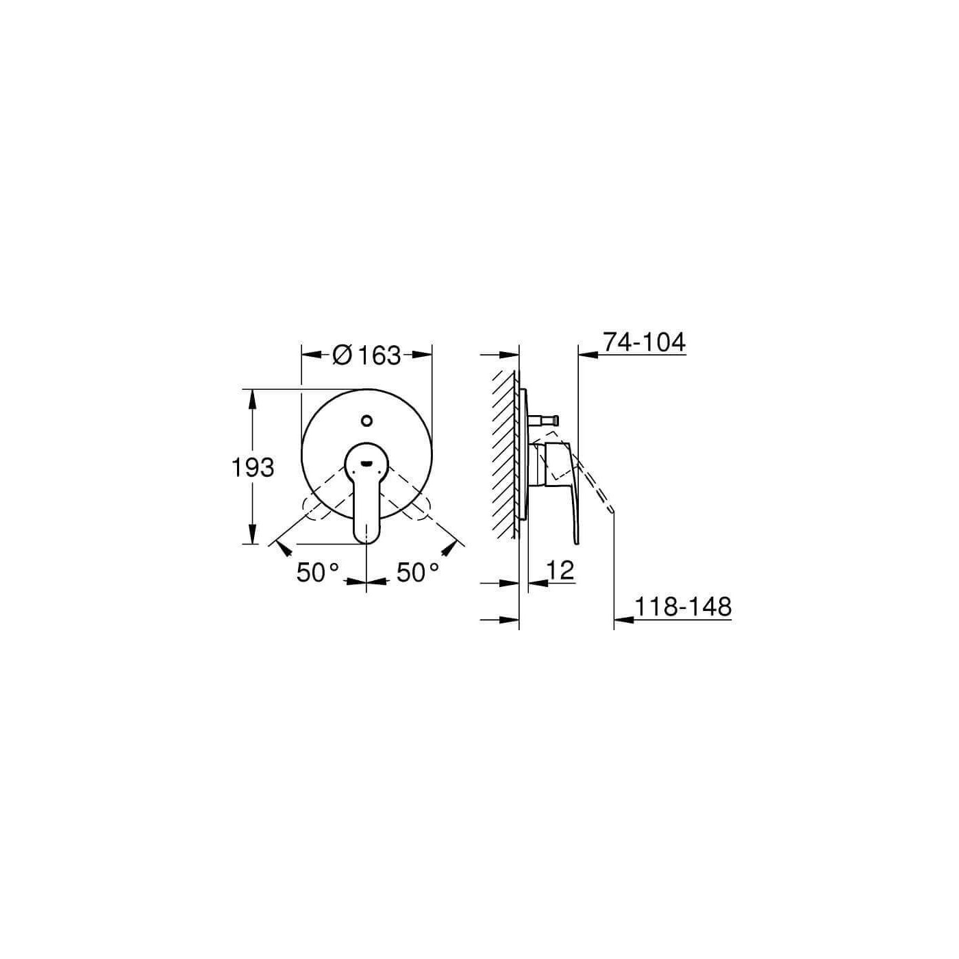 Jednouchwytowa Bateria Wannowa Eurostyle Cosmopolitan 19506002 Grohe
