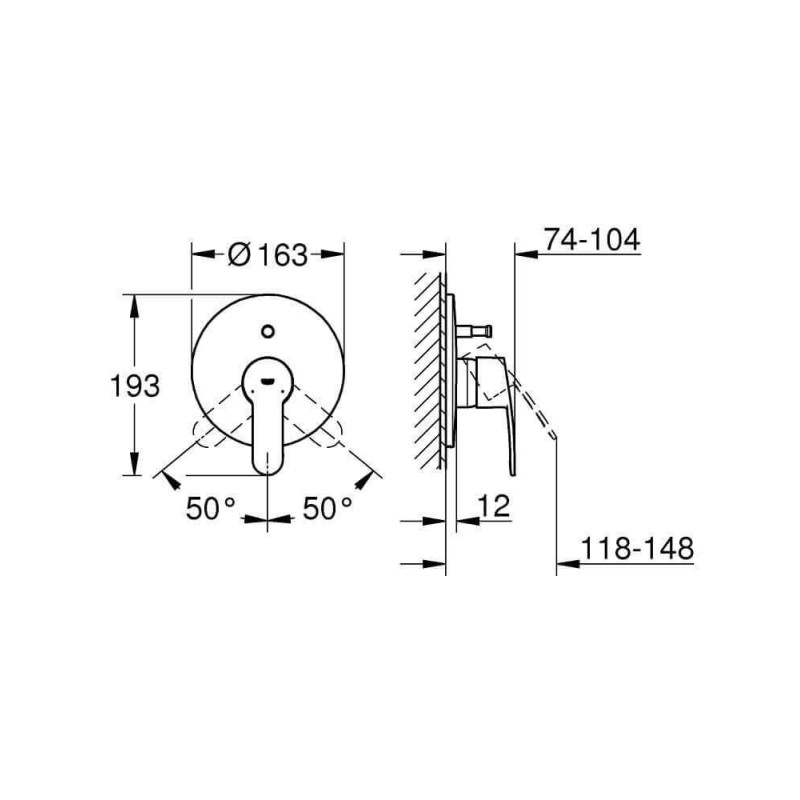 Jednouchwytowa Bateria Wannowa Eurostyle Cosmopolitan 19506002 Grohe