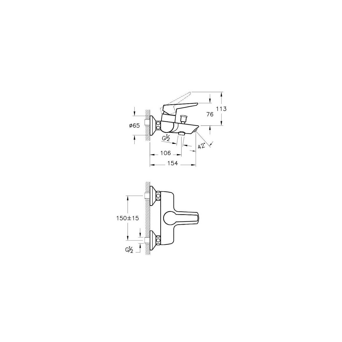 Bateria Wannowa Solid S A42444EXP Vitra