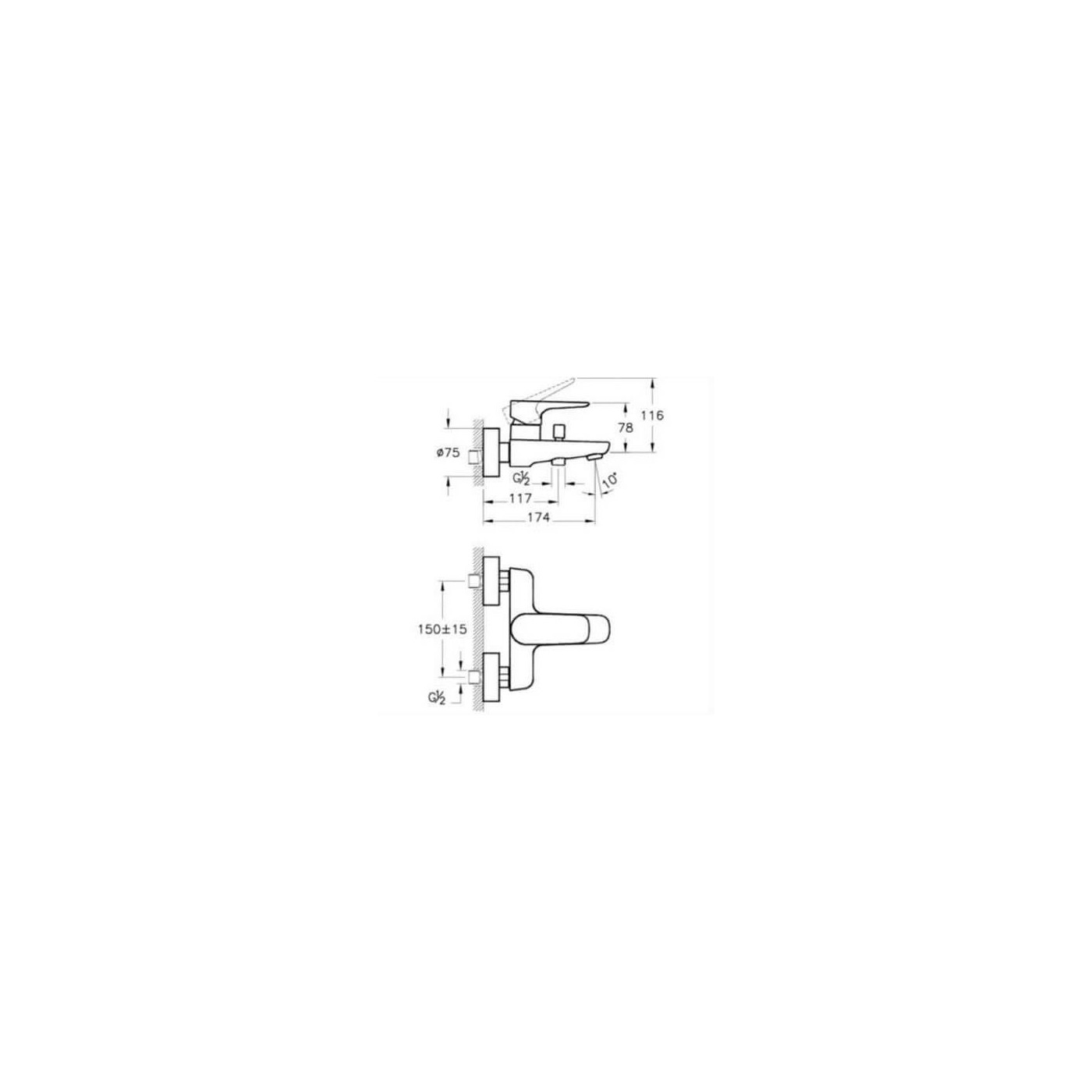 Bateria Wannowa X-Line A42324EXP Vitra