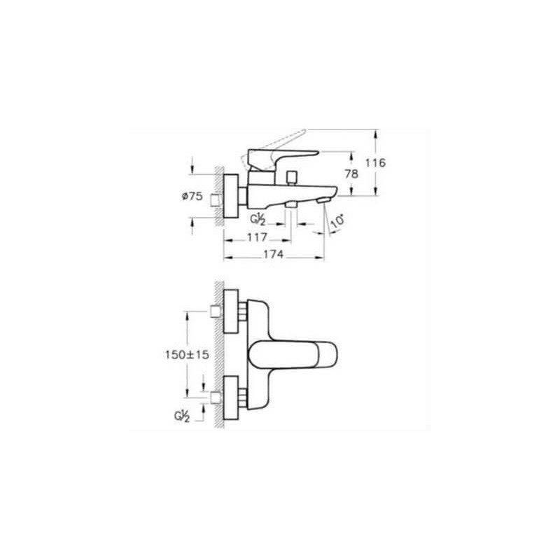 Bateria Wannowa X-Line A42324EXP Vitra