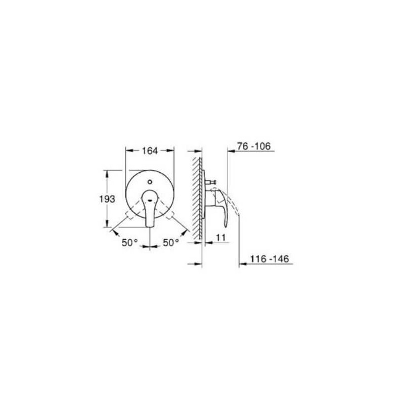 Bateria Wannowa Podtynkowa Eurosmart 19450002 Grohe