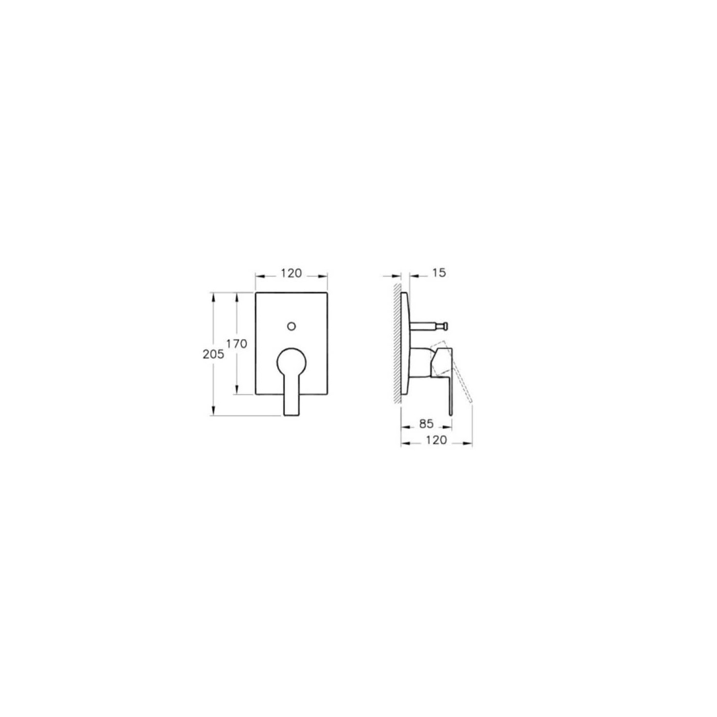 Bateria Wannowa Podtynkowa Flo S A42212EXP Vitra