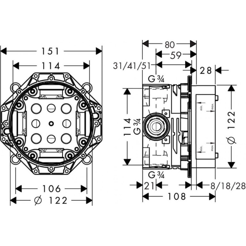 Element Podtynkowy iBox Universal 01800180 Hansgrohe