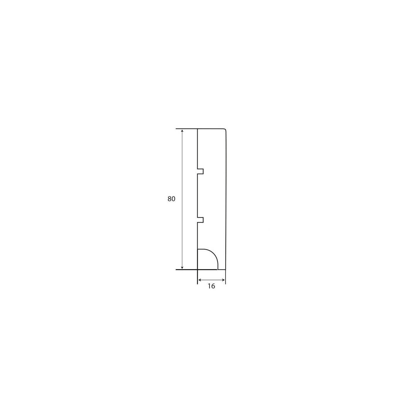 Listwa Przypodłogowa MDF Classic Plus R1 RAL9003 80x16x2440 mm Lagrus