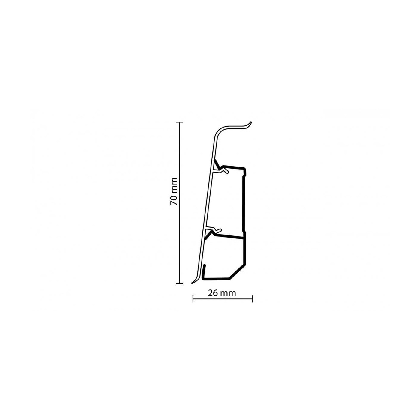 Listwa Przypodłogowa PCV Arbiton Indo 40 Biały Mat 70x26x2500 mm Decora