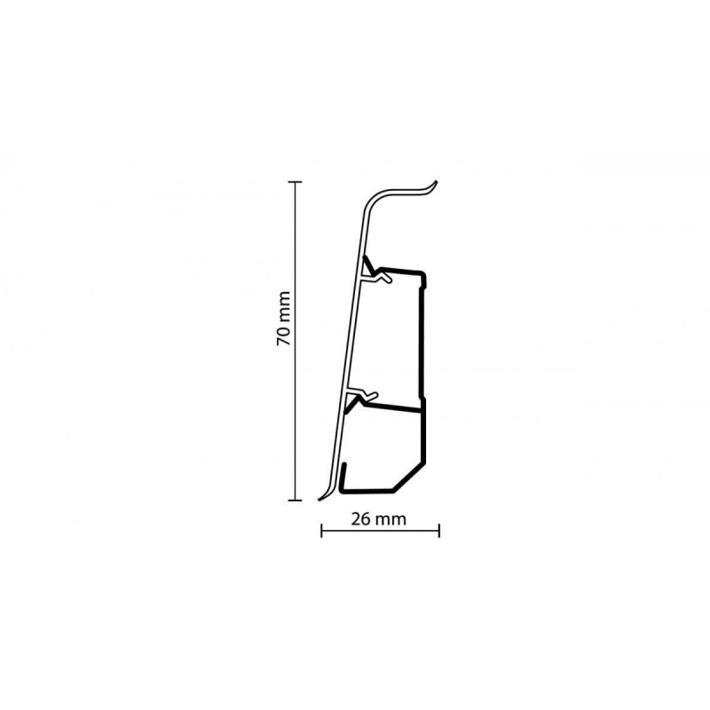 Listwa Przypodłogowa PCV Arbiton Indo 40 Biały Mat 70x26x2500 mm Decora