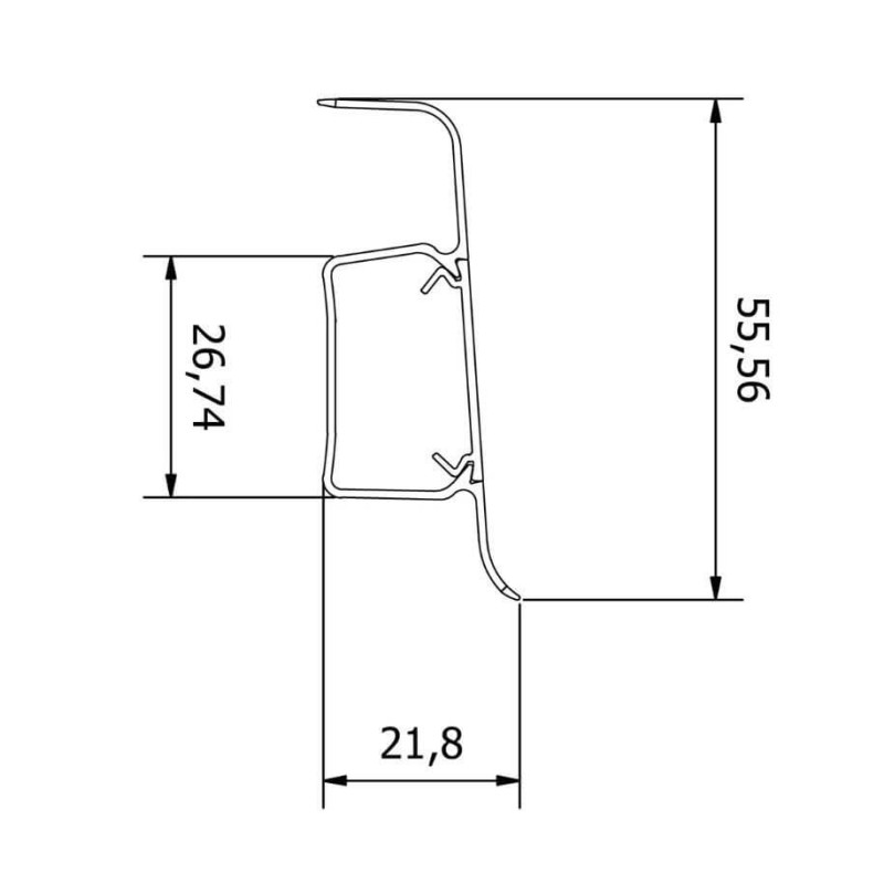 Listwa Przypodłogowa PCV Esquero Duo 652 Dąb Arktyczny 55x22x2500 mm Vox