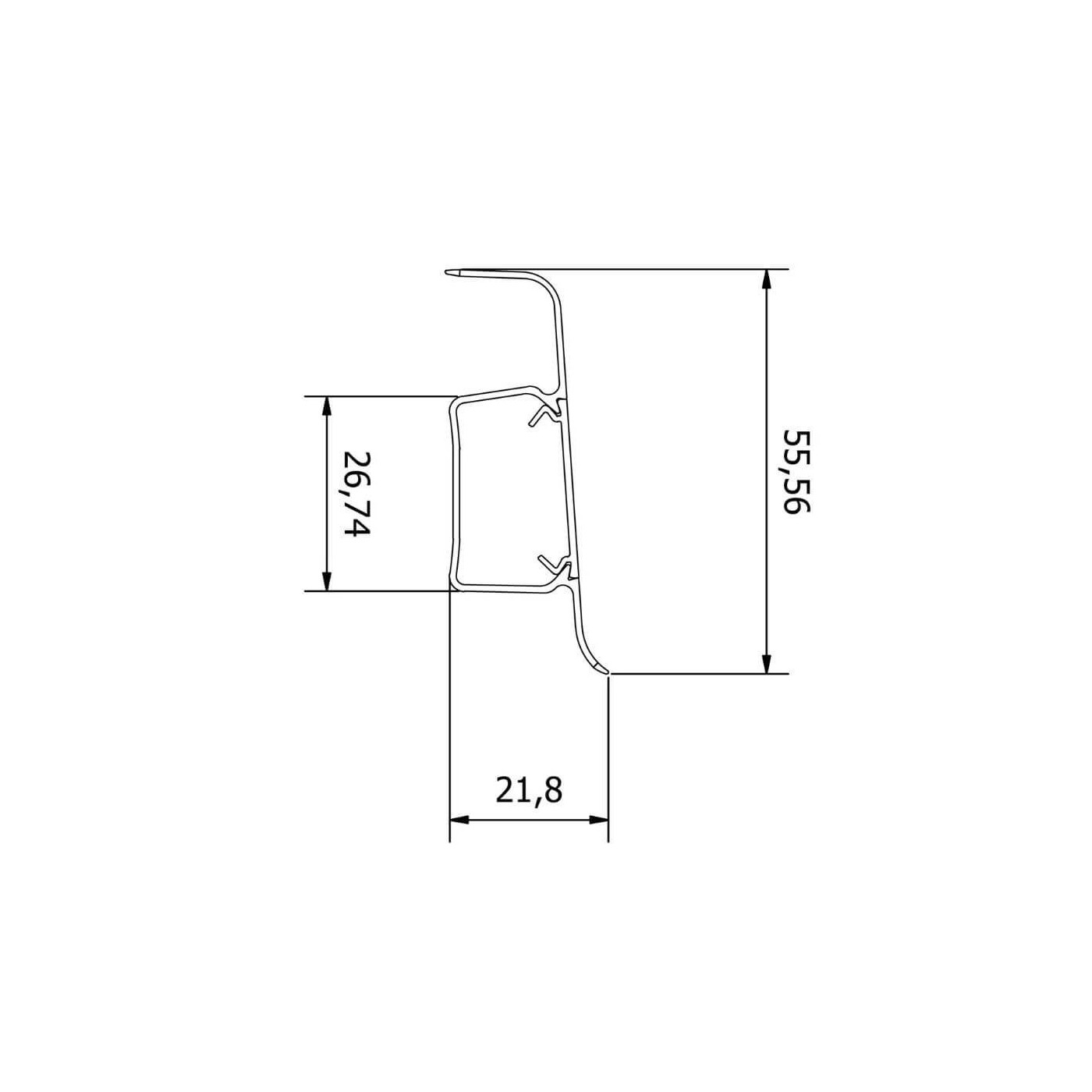 Listwa Przypodłogowa PCV Esquero Duo 654 Palisander Bielony 55x22x2500 mm Vox