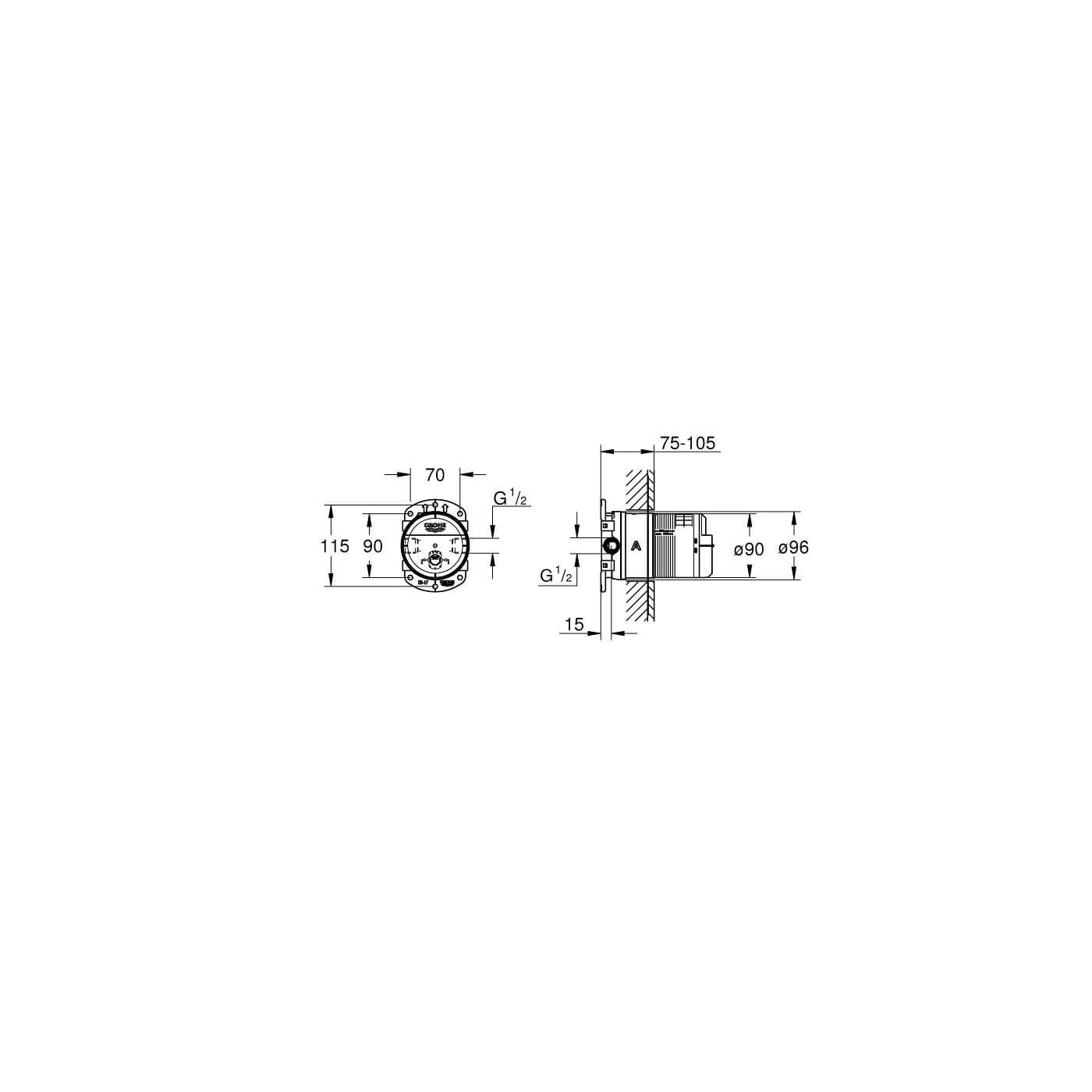 Uniwersalny Element Podtynkowy Do Deszczownicy Rainshower 26484000 Grohe