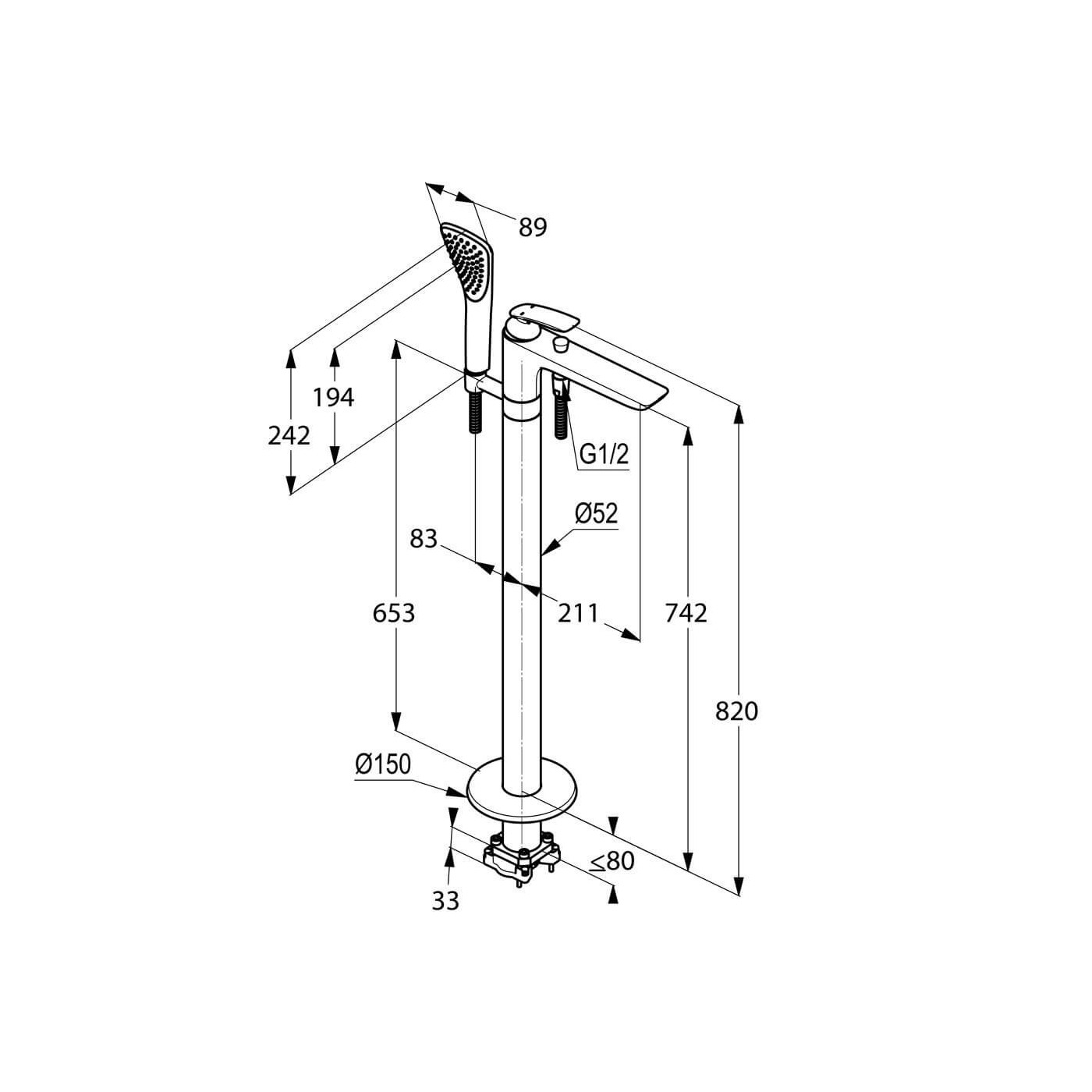 Bateria Wannowo-Natryskowa Balance 525909175 Kludi