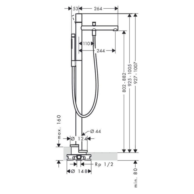Bateria Wannowa Wolnostojąca Axor Uno 45416000 Hansgrohe