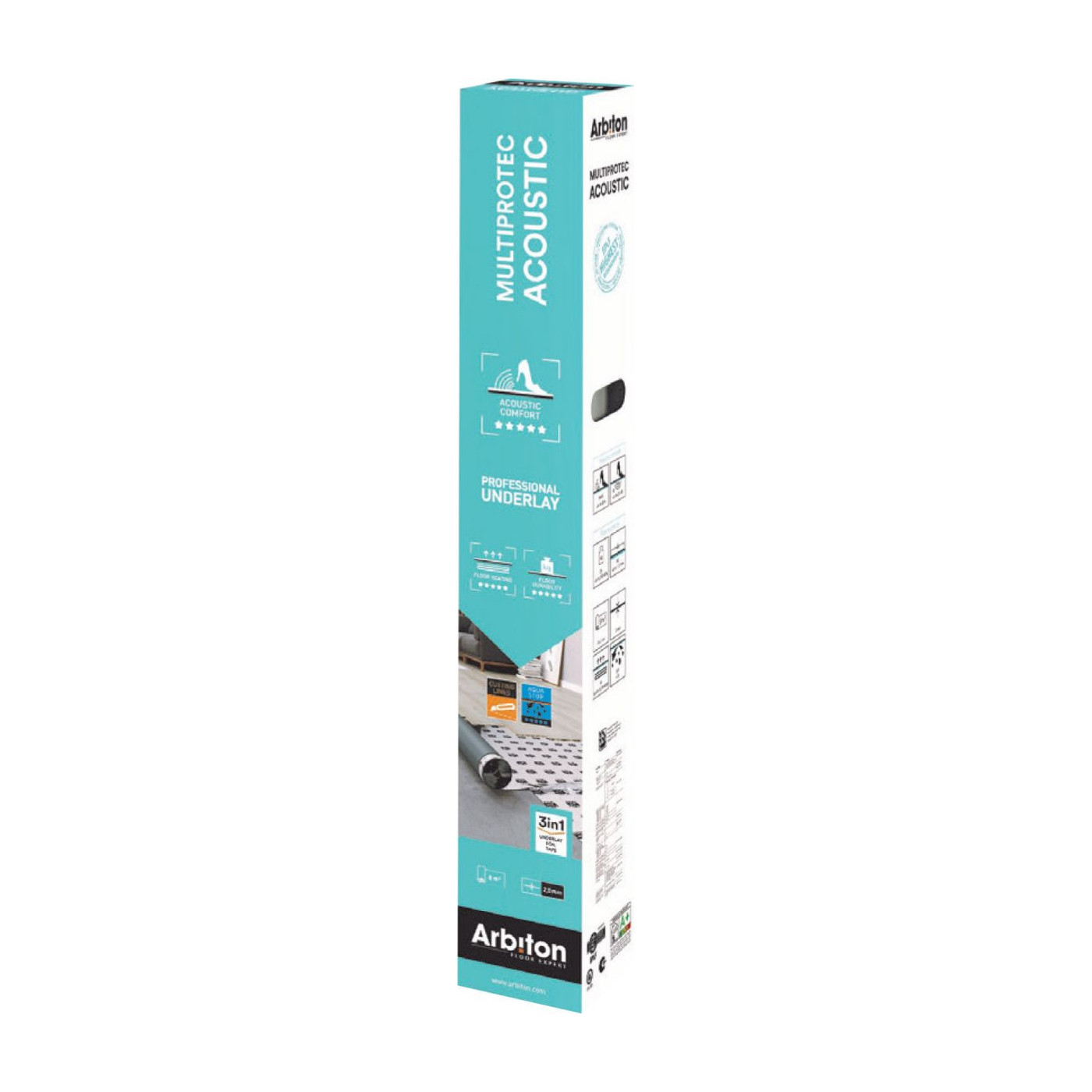 Podkład Multiprotec Acoustic 3w1 2 mm 8m2 Arbiton