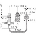 Zestaw Do Baterii 3-Otworowej 13439180 Hansgrohe