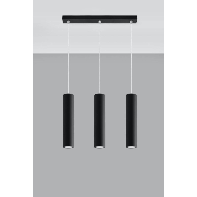 Lampa Wisząca Lagos 3 Czarny SL.0329 Sollux