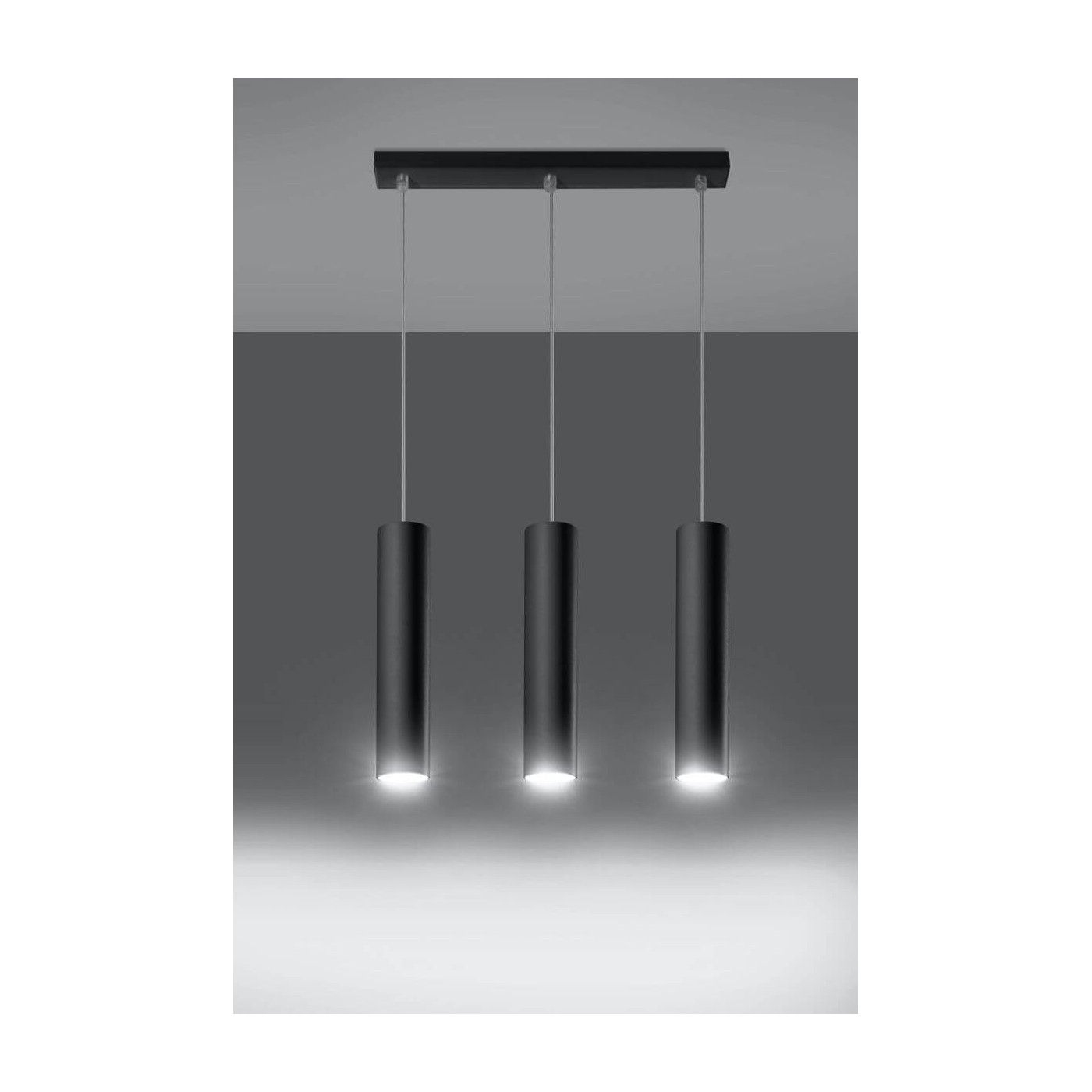 Lampa Wisząca Lagos 3 Czarny SL.0329 Sollux
