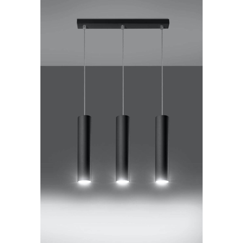 Lampa Wisząca Lagos 3 Czarny SL.0329 Sollux