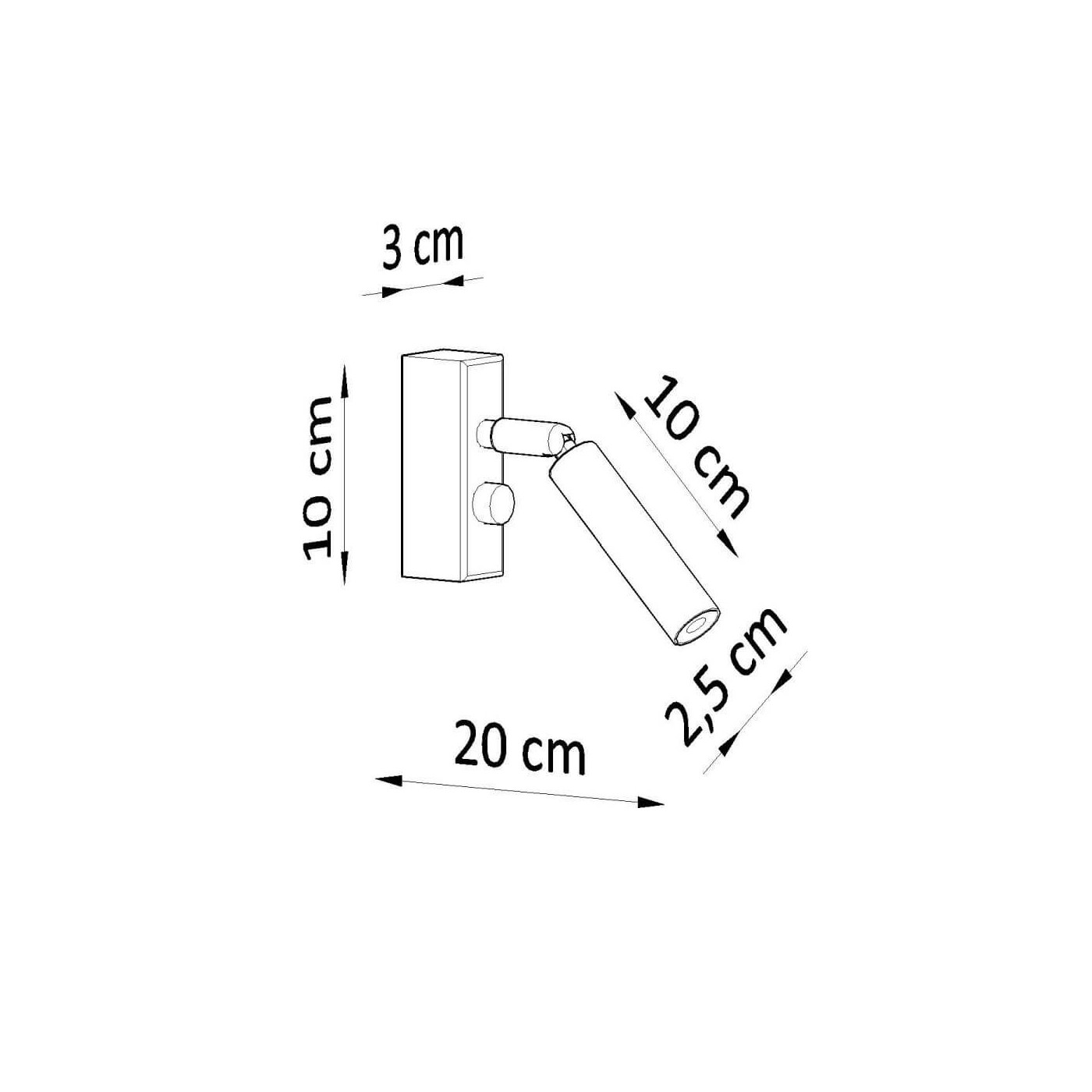 Kinkiet Eyetech 1 Czarny SL.0897 Sollux