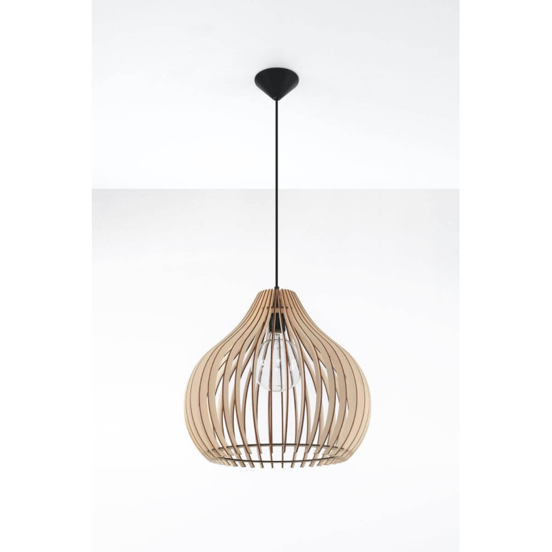 Lampa Wisząca Aprilla Naturalne Drewno SL.0639 Sollux