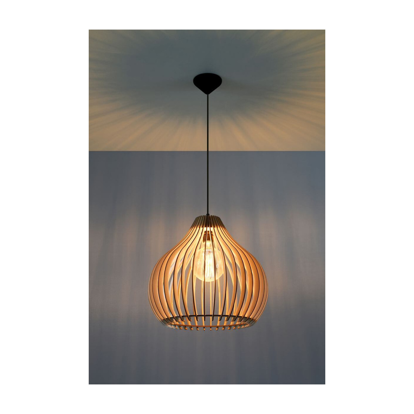 Lampa Wisząca Aprilla Naturalne Drewno SL.0639 Sollux