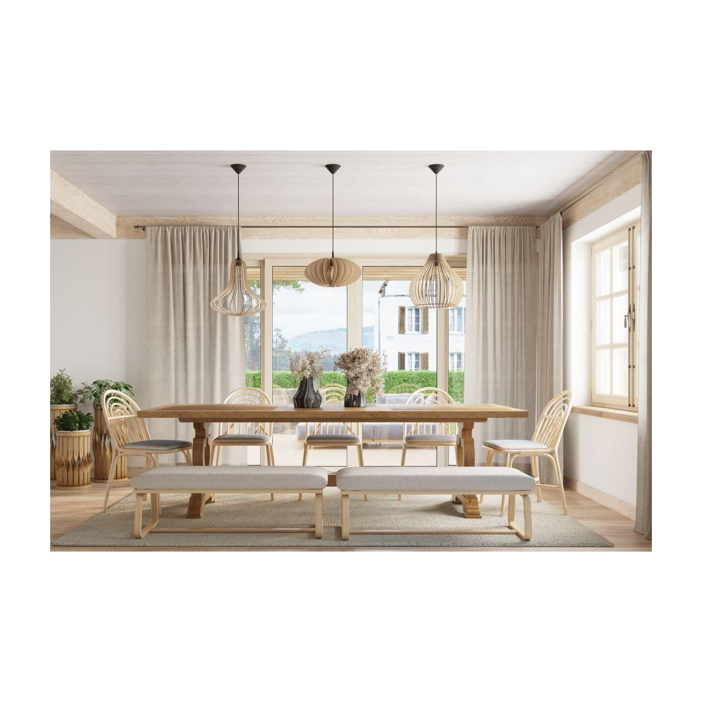 Lampa Wisząca Aprilla Naturalne Drewno SL.0639 Sollux