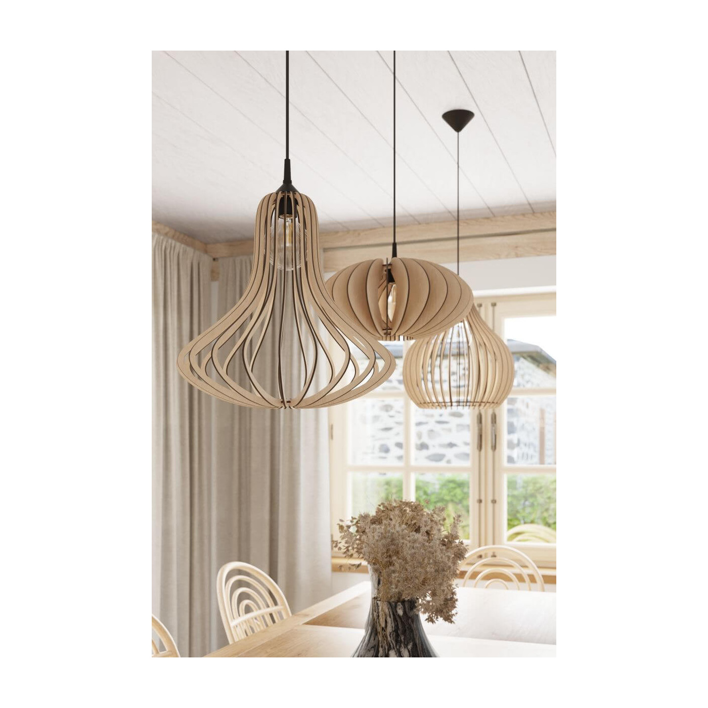Lampa Wisząca Aprilla Naturalne Drewno SL.0639 Sollux