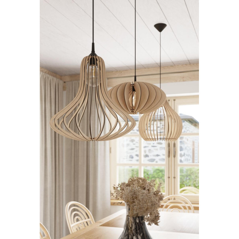 Lampa Wisząca Aprilla Naturalne Drewno SL.0639 Sollux