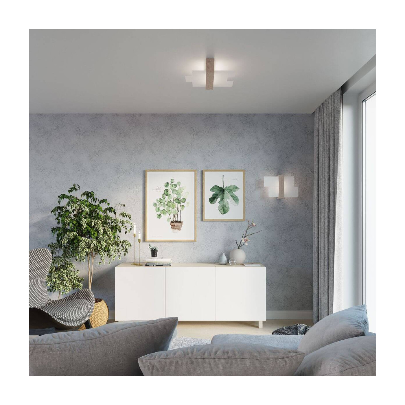 Plafon Feniks 2 Naturalne Drewno SL.0076 Sollux
